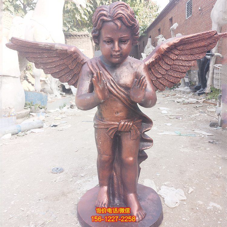 鑄銅西方小天使雕塑 廣場(chǎng)公園園林銅雕 戶(hù)外擺件西方人物景觀(guān)雕塑